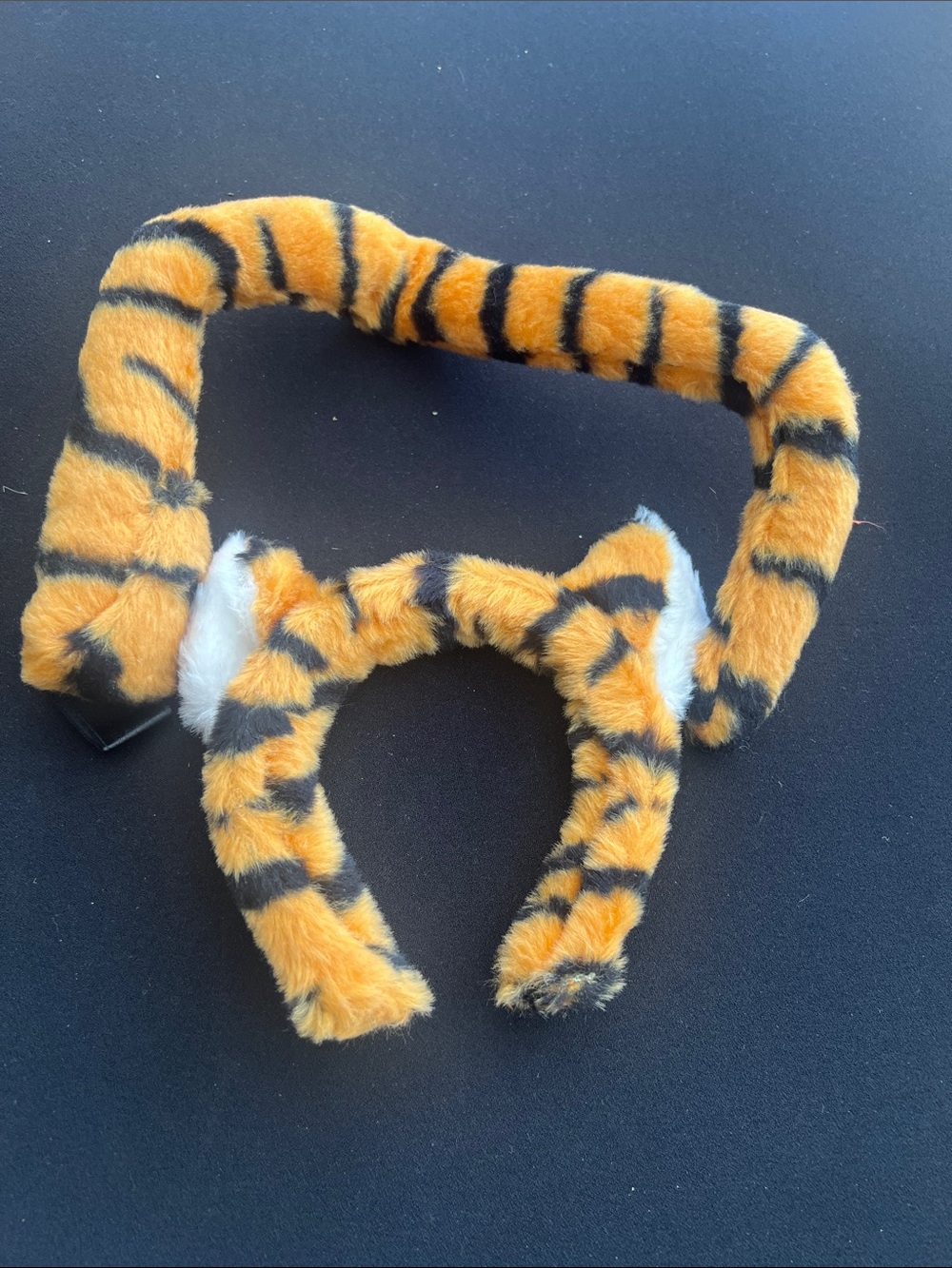 Plush Tiger Print Kids Headband and Ear Set - Orange small